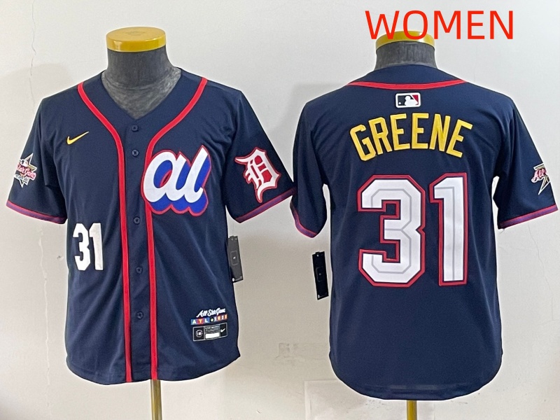 women 2025 Detroit Tigers #31 Greene Drak Blue All star Nike MLB Jersey style 2